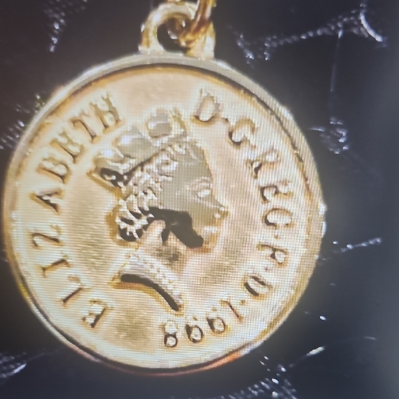 NEW Adornia Water Resistant Mixed Gold Chain Necklace with Coin Pendant - Picture 5 of 11